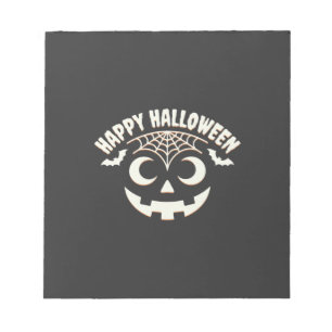 Bloc-note Joyeux Halloween Citrouille Visage Design_1