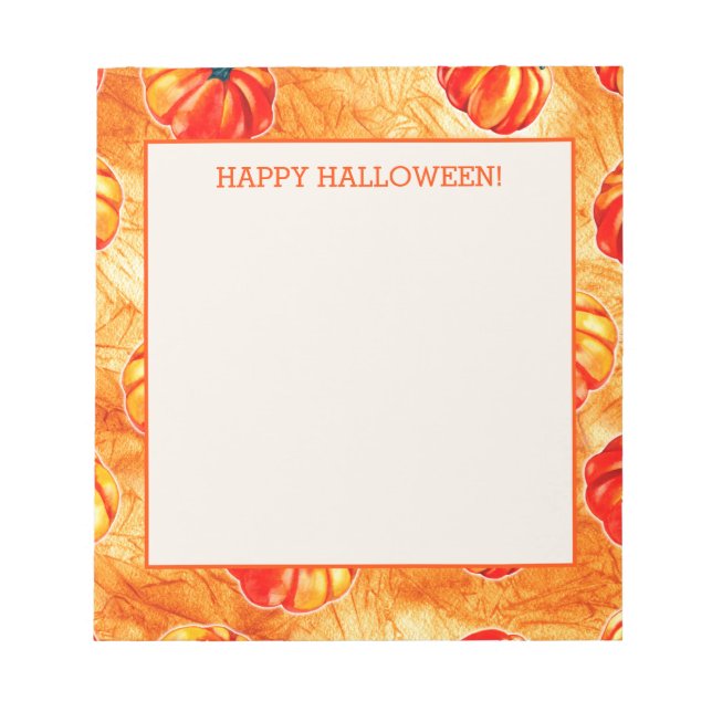 Bloc-note Joyeux Halloween Citrouilles Orange (Devant)