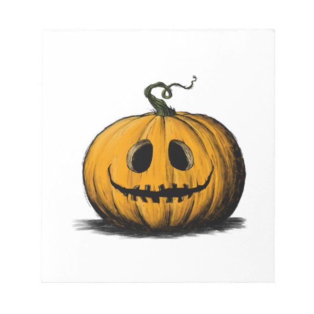 Bloc-note Joyeux Halloween Jack O'Lantern Adulte Naturel (Devant)