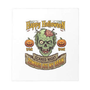 Bloc-note Joyeux Halloween Les Zombies Ont Mangé La Tête De 