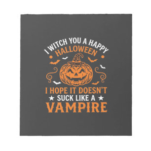 Bloc-note Joyeux Halloween Vampire Citrouille Sorcière Chape