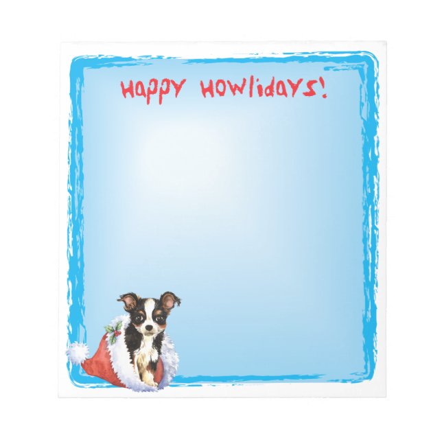 Bloc-note Joyeux Howlidays long manteau Chihuahua (Devant)