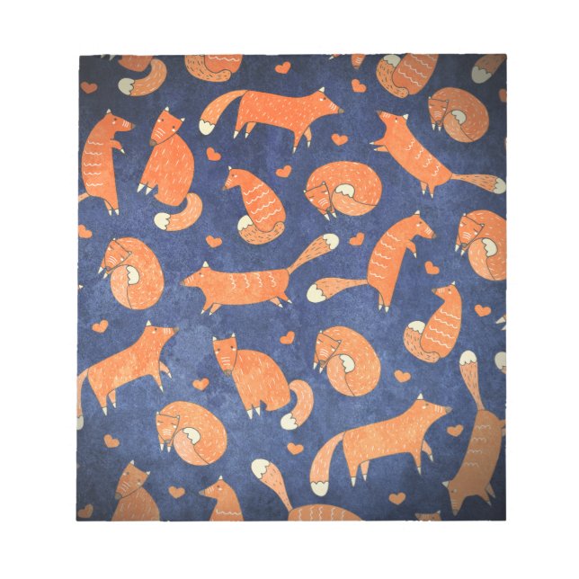 Bloc-note Joyeux motif de renard animal (Devant)