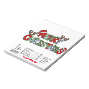 Bloc-note Joyeux Noël Candy Bar Wrappers Faveurs