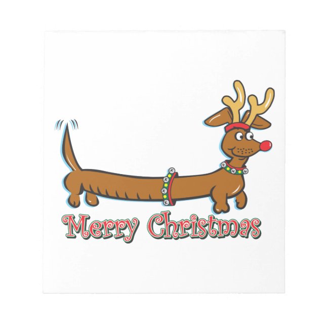 Bloc-note Joyeux Noël Dachshund (Devant)