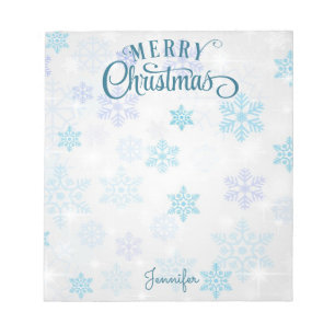 Bloc-note Joyeux Noël fantaisie Script Neige w Nom Cadeau No