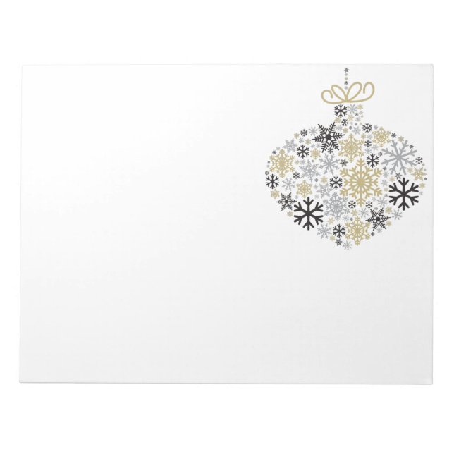 Bloc-note Joyeux Noël hiver Motif de flocon de neige (Devant)