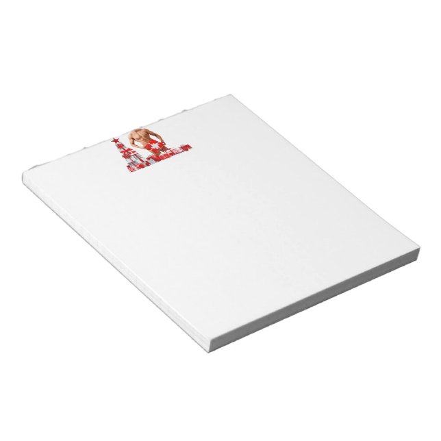 Bloc-note Joyeux Noël SlipperyJoe rouge blanc argent cadeau (Incliné)