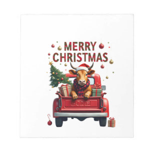 Bloc-note Joyeux Noël Vache Highland Écossaise Xmas Ferme An