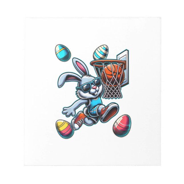 Bloc-note Joyeux Pâques Basket-ball Garçons Lapin de Pâques  (Devant)