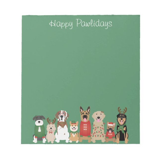 Bloc-note Joyeux Pawlidays Chiens Red Green (Devant)