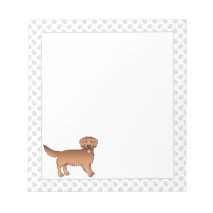 Bloc-note Joyeux Red Golden Retriever Dessin Chien avec patt