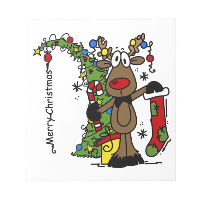 Bloc-note Joyeux rennes de Noël (Devant)