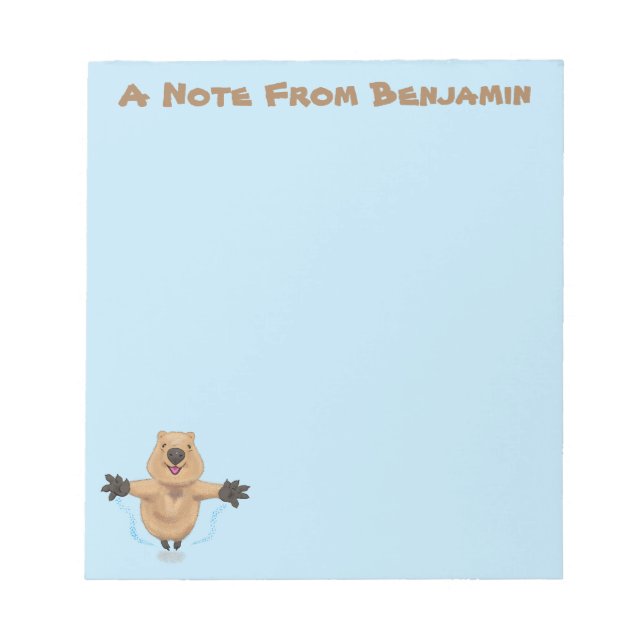Bloc-note Joyeux sauter quokka dessin animé (Devant)