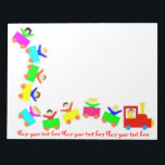 Bloc-note Joyeux Train pour enfants<br><div class="desc">Train plein d'enfants heureux. Grand espace de copie. Parfait comme carte de voeux ou invitation aux fêtes et anniversaires. Le bonheur,  l'amitié,  le concept de joie.</div>