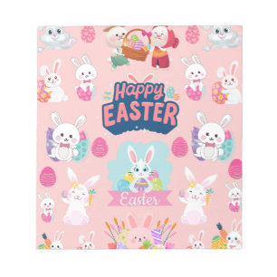 Bloc-note Joyeux voeux de Pâques - Motif Funny Bunny Pâques