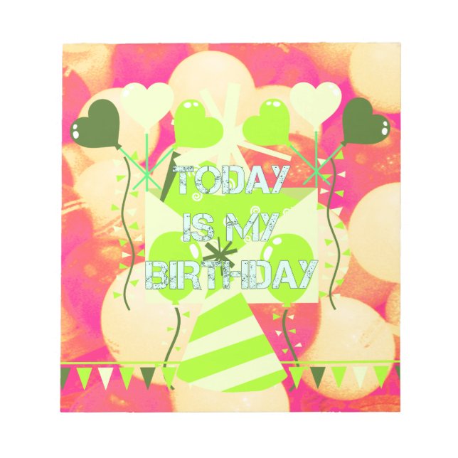 Bloc-note Joyful Celebration Design : Aujourd'hui est mon an (Devant)