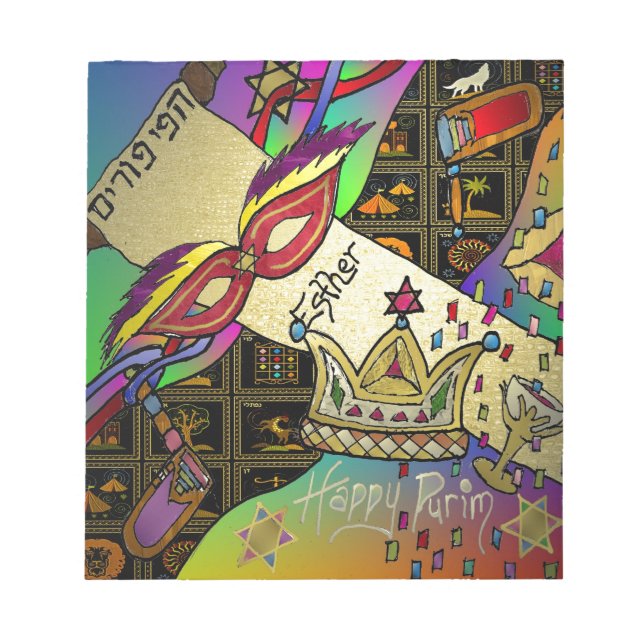 Bloc-note Judaica Purim Esther Celebration Art Print (Devant)