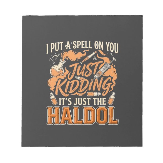 Bloc-note Juste pour rire Haldol Halloween Flacon de potion  (Devant)