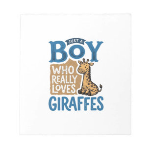 Bloc-note Juste un garçon qui aime les girafes design de t-s