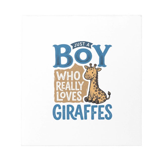 Bloc-note Juste un garçon qui aime les girafes design de t-s (Devant)