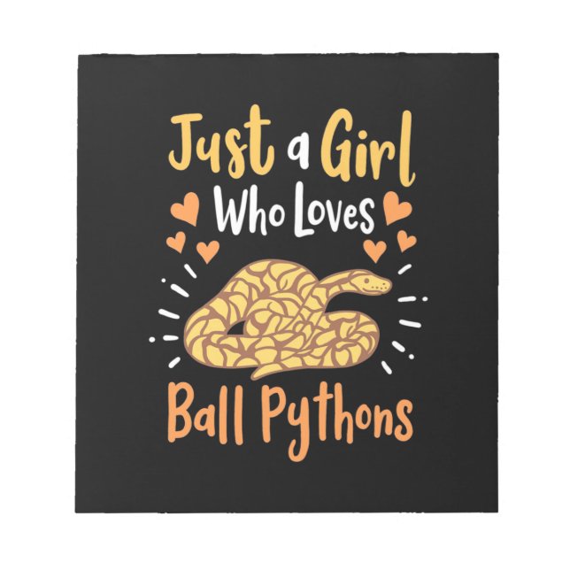 Bloc-note Juste Une Fille Qui Aime Ball Pythons (Devant)