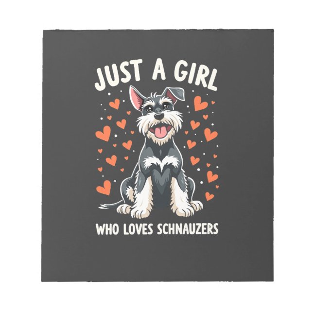 Bloc-note Juste une fille qui aime le Schnauzer nain (Devant)