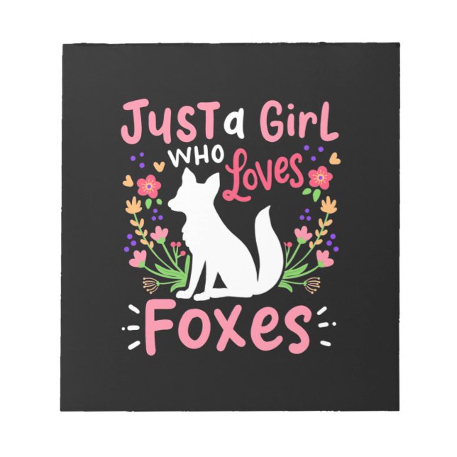 Bloc-note Juste Une Fille Qui Aime Les Renards Et Les Fleurs (Devant)