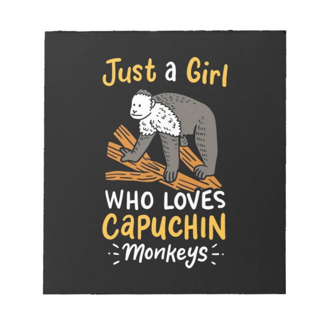Bloc-note Juste Une Fille Qui Aime Les Singes Capucins (Devant)