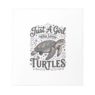 Bloc-note Juste une fille qui aime les tortues modèle de t-s