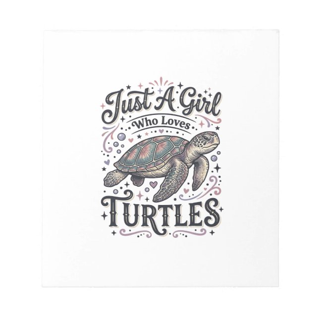 Bloc-note Juste une fille qui aime les tortues modèle de t-s (Devant)