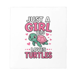 Bloc-note Juste une fille qui aime les tortues Vecteur de to