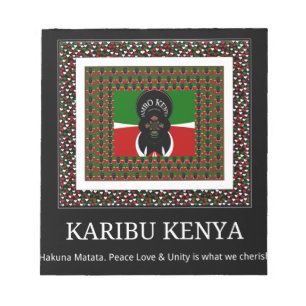 Bloc-note Karibu Kenya: Couleurs Vibrantes du Drapeau Nation