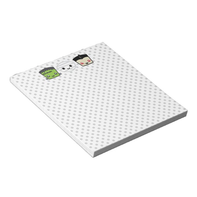 Bloc-note Kawaii Frankenstein Mummy Dracula Notepad (Incliné)