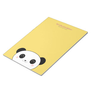 Bloc-note Kawaii Panda sur Jaune