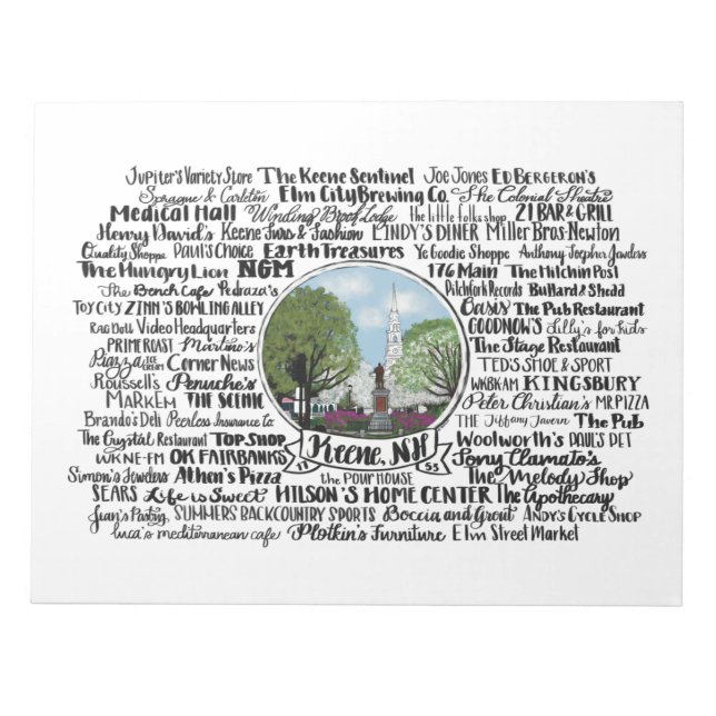 Bloc-note Keene, NH - Maintenant et puis (Devant)