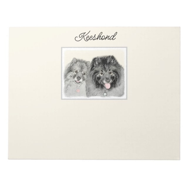Bloc-note Keeshond Graphics Keeshond Maman et son (Devant)