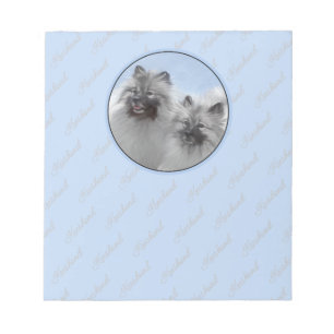 Bloc-note Keeshond Paire de Kees Peinture Art animal origina