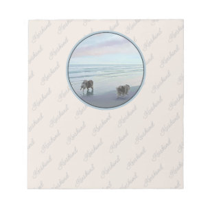 Bloc-note Keeshonds at the Seashore Peinture Dog Art