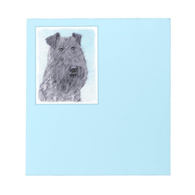 Bloc-note Kerry Blue Terrier peinture mignonne Chien d'origi (Devant)
