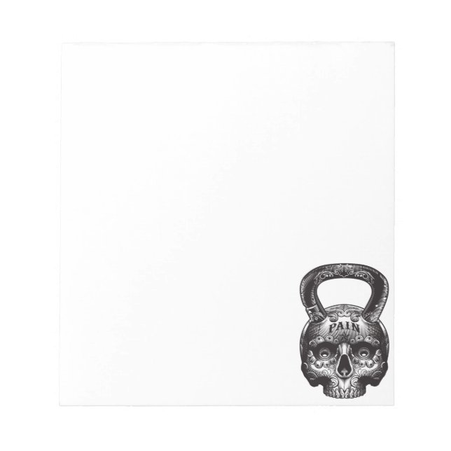 Bloc-note Kettlebell Skull - Gym entraînement Motivational (Devant)