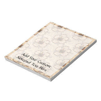 Bloc-note Khaki et fleur Brown d'Hibiscus