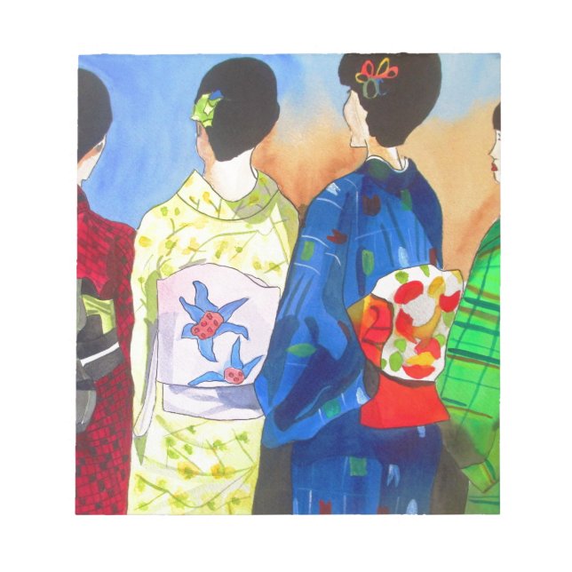 Bloc-note Kimono de printemps art japonais Geisha (Devant)