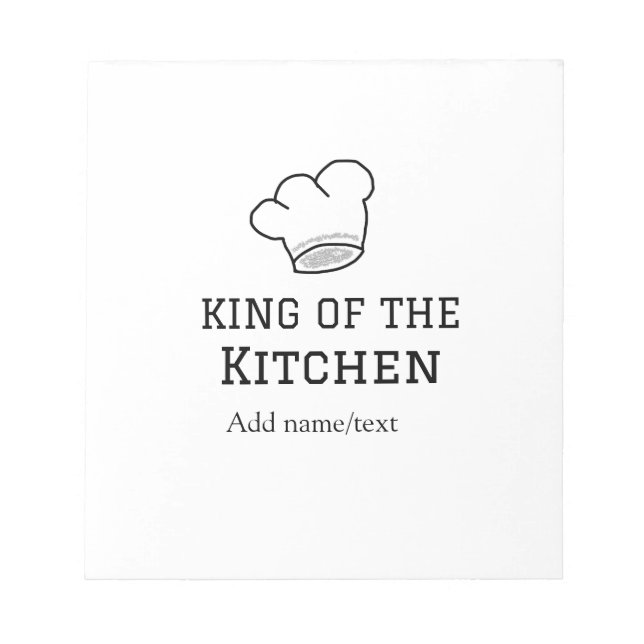 Bloc-note King of the cuisine chef cuisine ajouter nom couro (Devant)