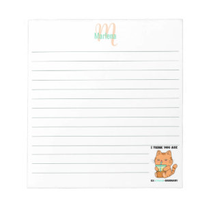 Bloc-note Kitten drôle de kit de thé à bulles boba personnal