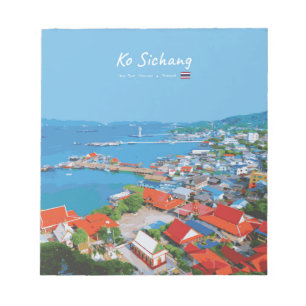 Bloc-note Ko Sichang, Thaïlande - Vue animée du port