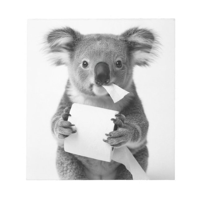 Bloc-note Koala Adorable Tenant le Papier Toilette avec Élég (Devant)