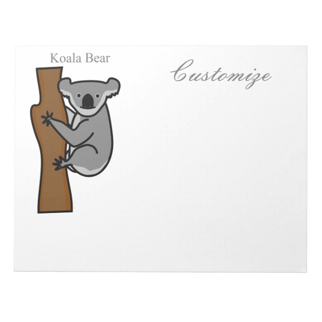 Bloc-note Koala Bear Escalade Tree Thunder_Cove (Devant)