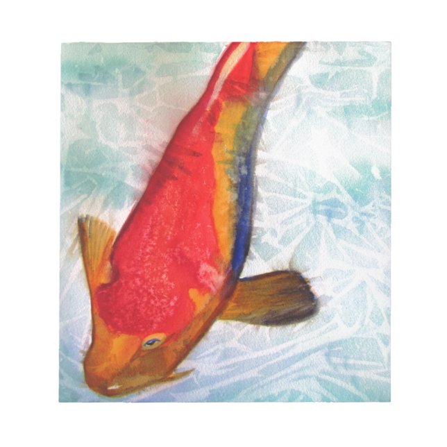 Bloc-note Kohaku Koi poisson japonais art aquarelle (Devant)