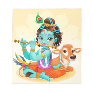 Bloc-note Krishna Indian God playing